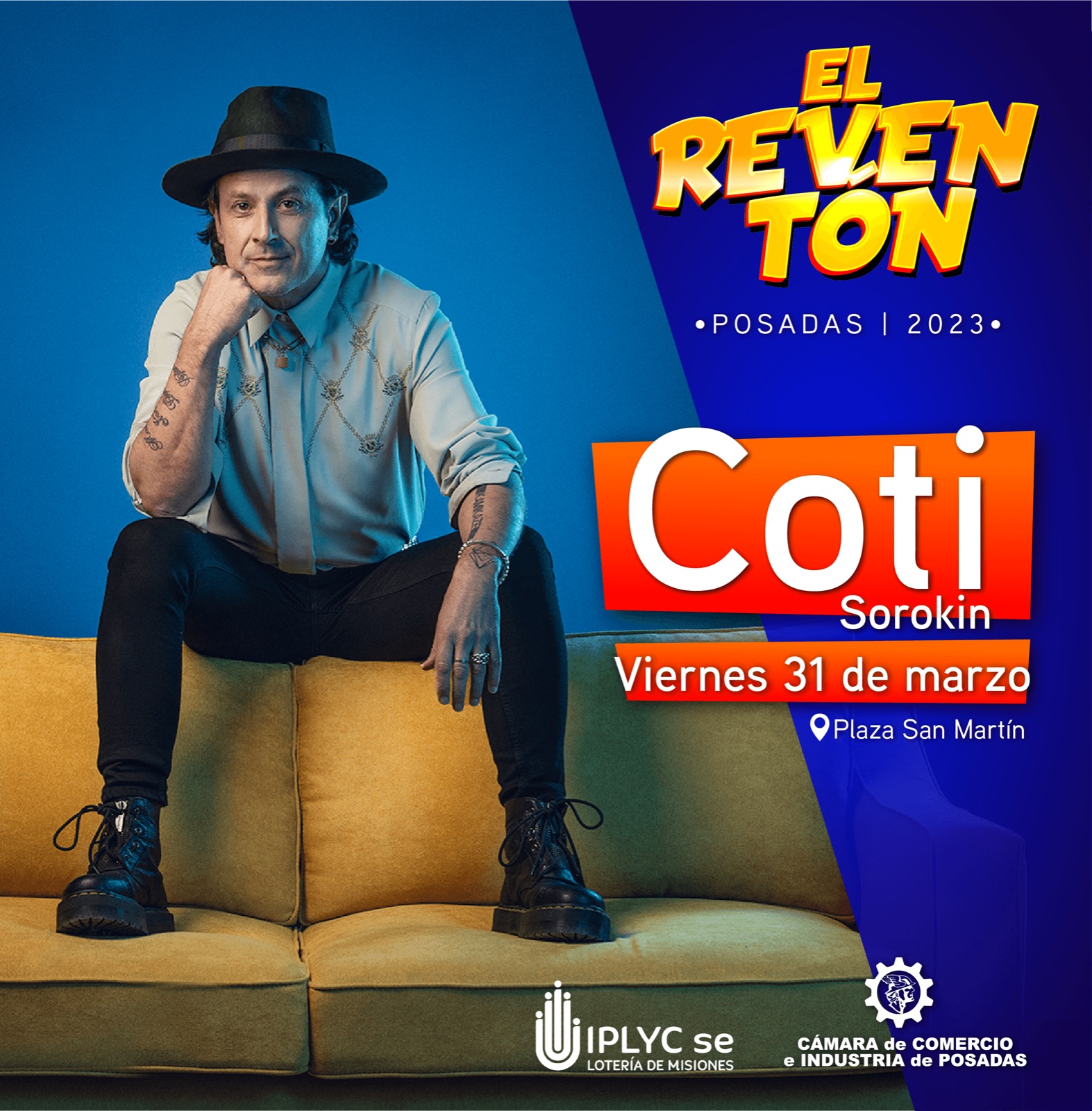 Este viernes Coti Sorokin dará un show en la plaza San Martín de Posadas