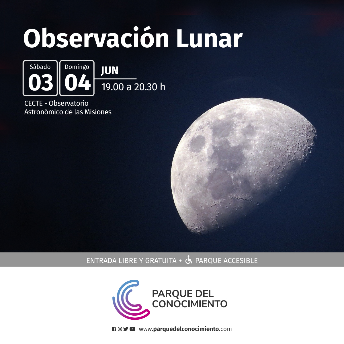 Astronomía para niños y observación lunar: este finde en el Parque