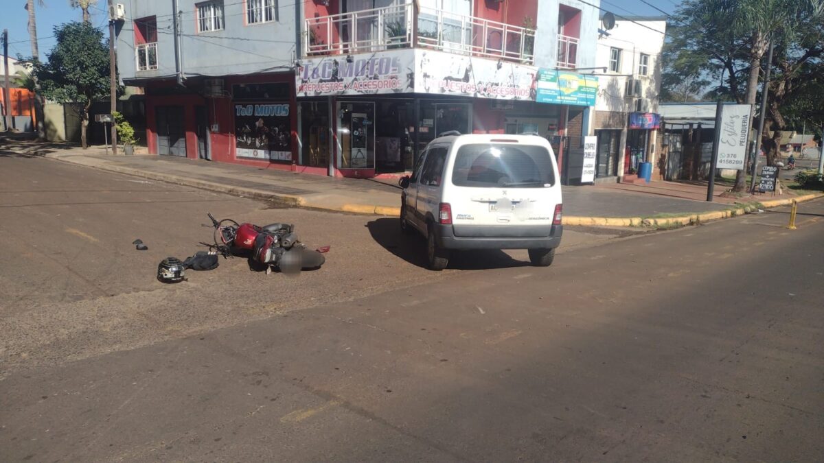 Posadas: motociclista terminó herido tras un choque