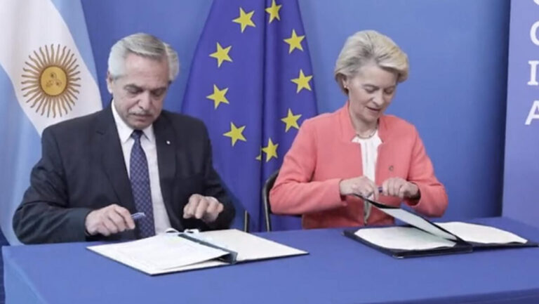 Alberto Fernández firmó un memorándum de cooperación en energía con la Unión Europea