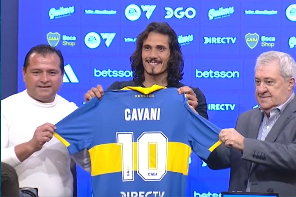 Cavani fue presentado oficialmente y se mostró ilusionado por el mundo Boca