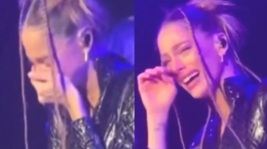 Tini se quebró de la emoción en pleno show