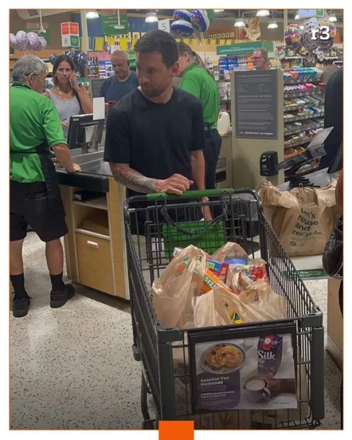 Las fotos virales de Messi comprando en un supermercado de Miami