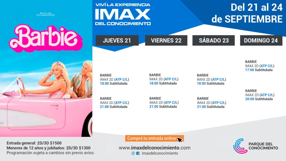 El IMAX se vestirá de rosa con el regreso de "Barbie" a la pantalla