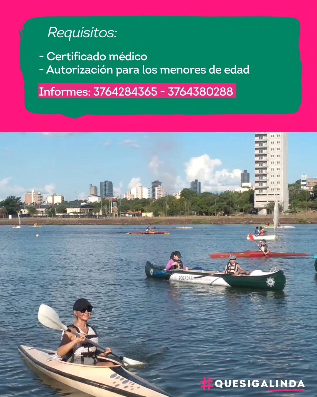 Inscripciones abiertas para la gran regata promocional de canotaje en el balneario El Brete