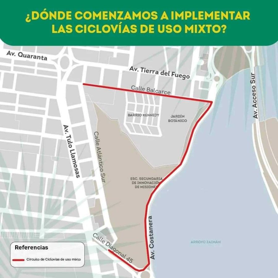 Posadas continúa apostando a la movilidad sostenible con ciclovías de uso mixto