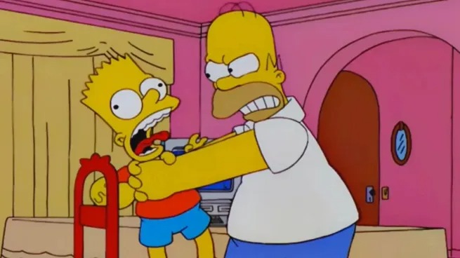 La razón por la que Homero ya no estrangula a Bart en Los Simpson