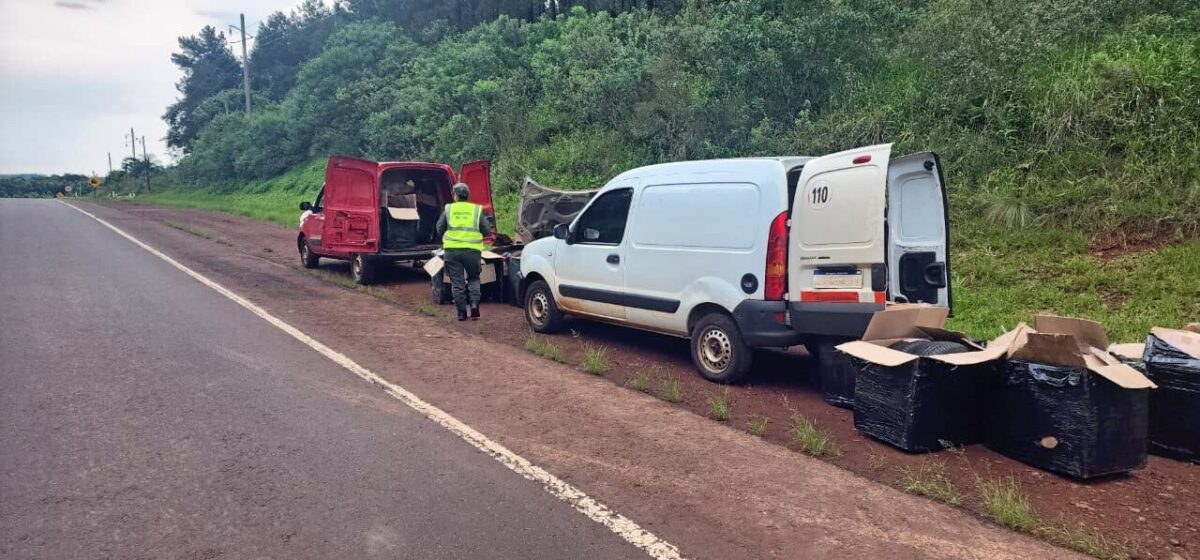 Capioví: más de 50 neumáticos de contrabando eran transportados dentro de dos utilitarios