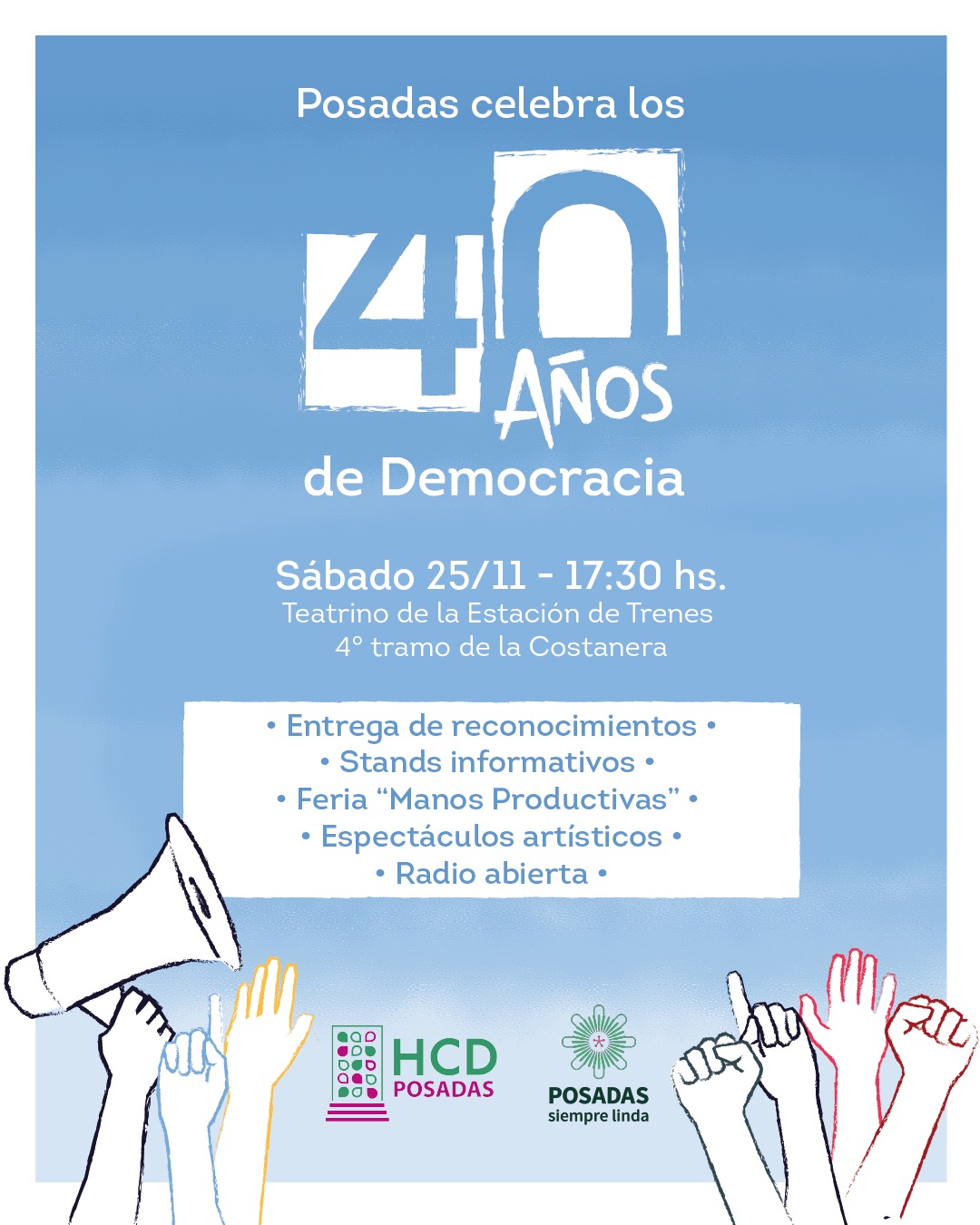 Posadas celebrará este sábado los 40 años de democracia