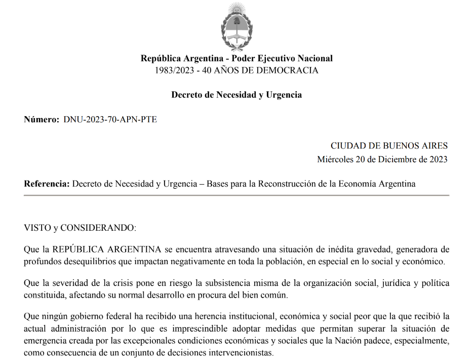 El Boletín Oficial con las 300 medidas para la desregulación económica