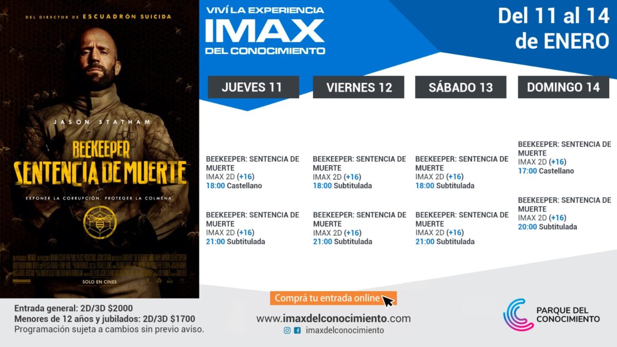 La pantalla del Imax del Conocimiento recibe a "Beekeeper" 1 2 - La pantalla del Imax del Conocimiento recibe a Beekeeper - 1