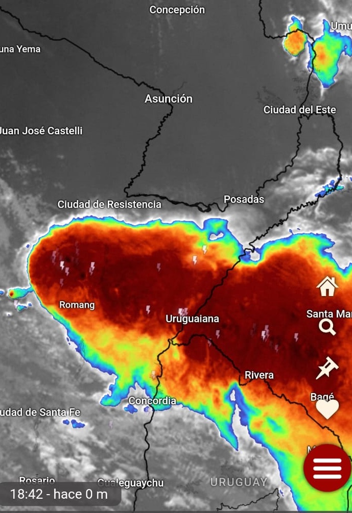 Frente de tormentas se acerca a Misiones y hay alerta