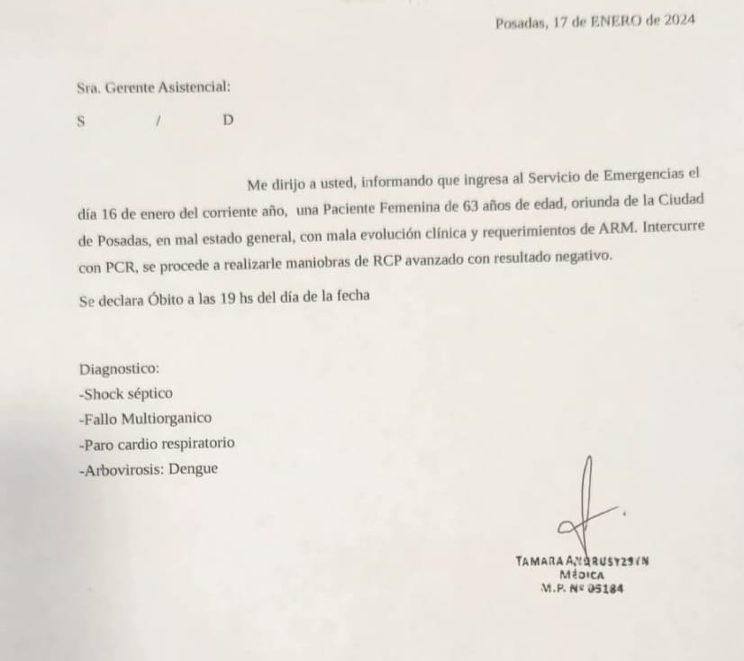 Nueva muerte por dengue en Misiones: se trata de una posadeña de 63 años