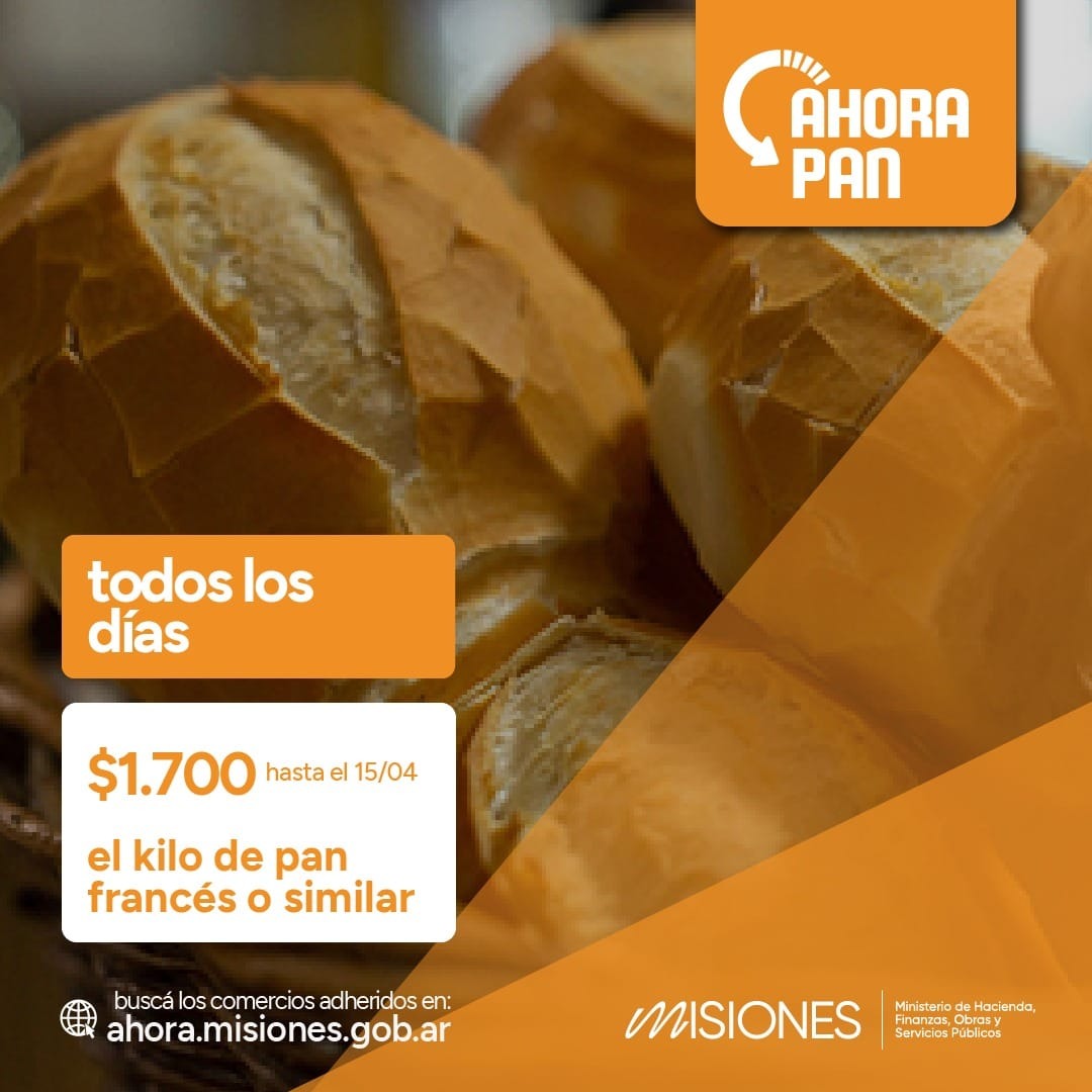 El Ahora Pan seguirá vigente hasta el 15 de abril con un precio máximo de $1.700 por kilo