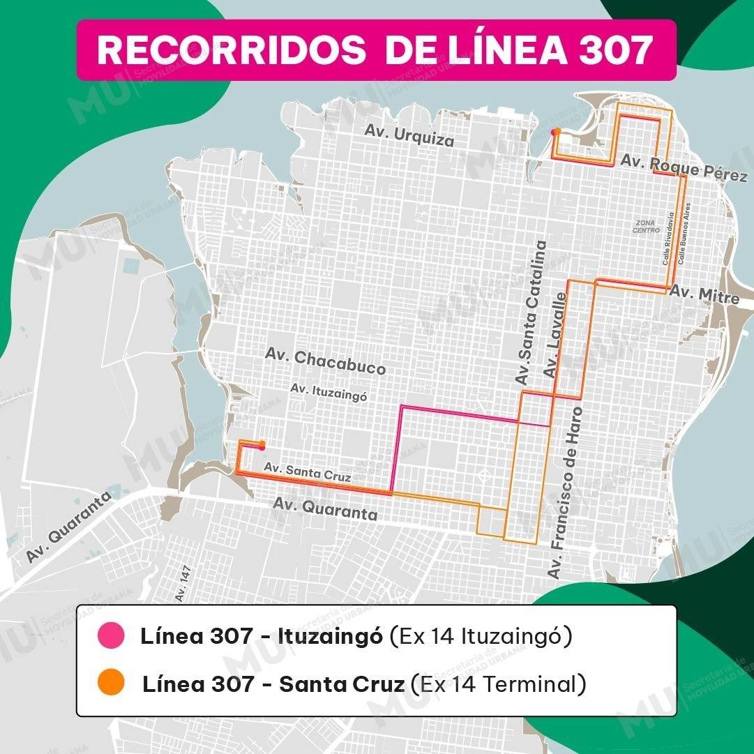Cómo son los recorridos de las nuevas líneas de transporte urbano en Posadas