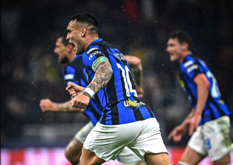 Lautaro Martínez gritó campeón de la Serie A con el Inter en el clásico ante el Milan