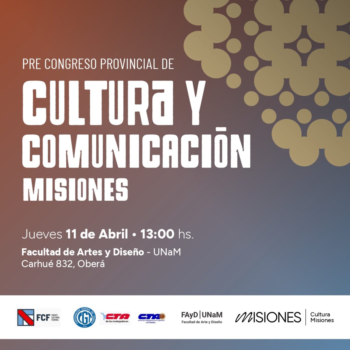 Nuevo Congreso Regional de Cultura y Comunicación en Misiones