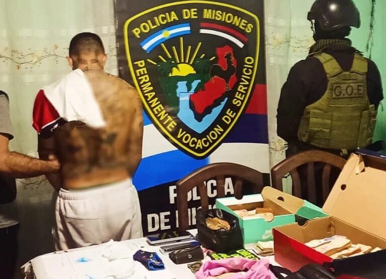 Allanamiento en Posadas: detuvieron a un hombre, secuestraron dosis cocaína y casi $3 millones