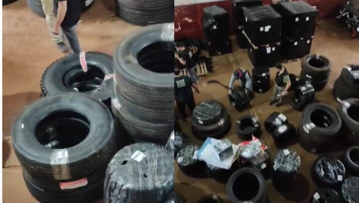 Interceptaron un camión en Jardín América con neumáticos de dudosa procedencia