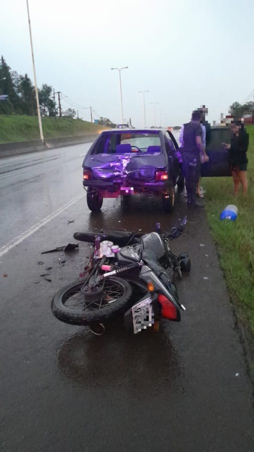 Garupá: motociclista terminó hospitalizado tras un choque