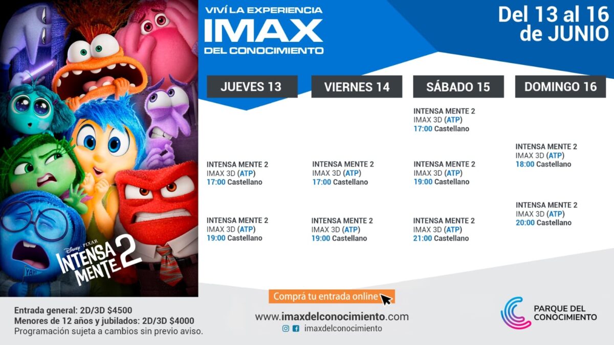 Conocé las nuevas emociones que trae Intensa Mente 2 en el Imax del Conocimiento