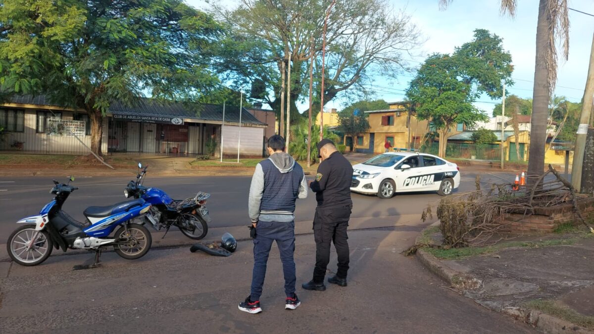 Una persona terminó herida tras choque entre dos motos en Posadas