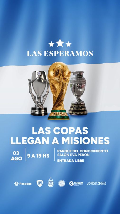 Las copas obtenidas por la Seleccion Argentina llegan a Posadas el proximo 3 de agosto - 1
