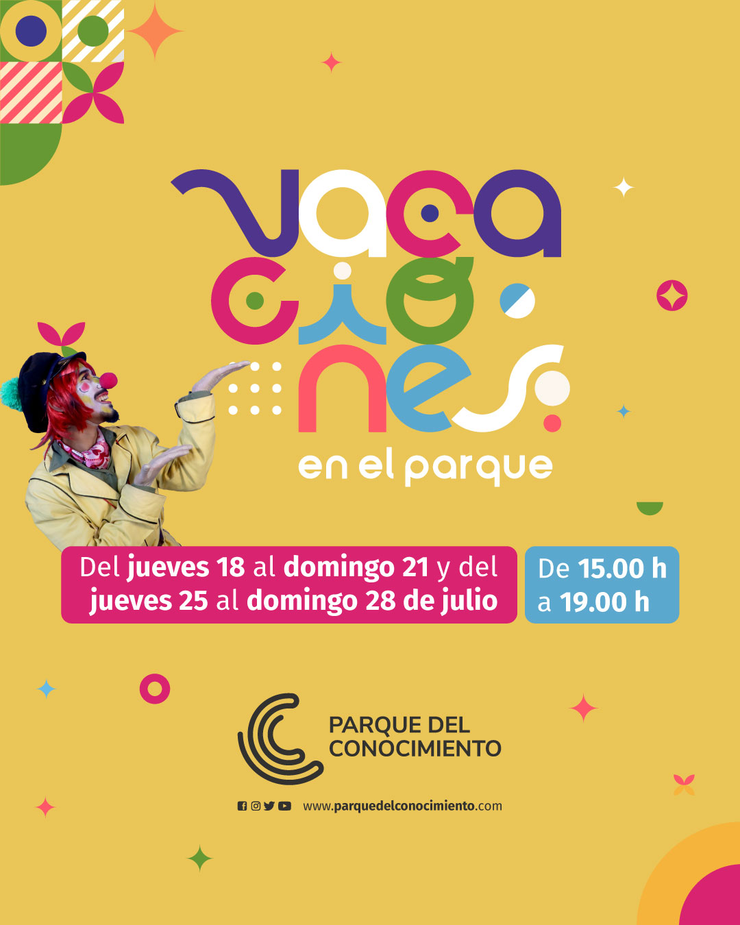 Desde el jueves 18 de julio vuelve "Vacaciones en el Parque"