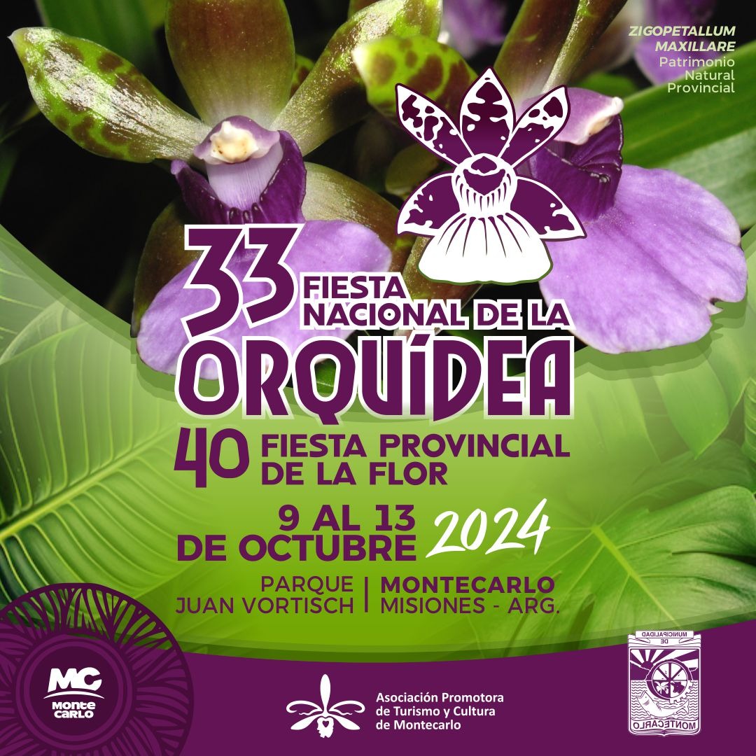 Montecarlo se prepara para la 33ª Fiesta Nacional de la Orquídea y la 40ª Fiesta Provincial de la Flor