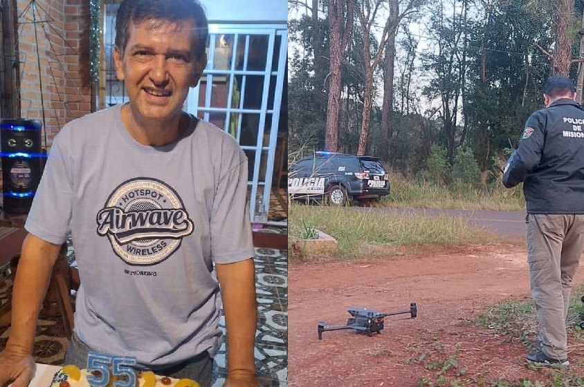 Con drones y patrullas, la Policía sigue con la búsqueda de Hugo Samudio en Eldorado