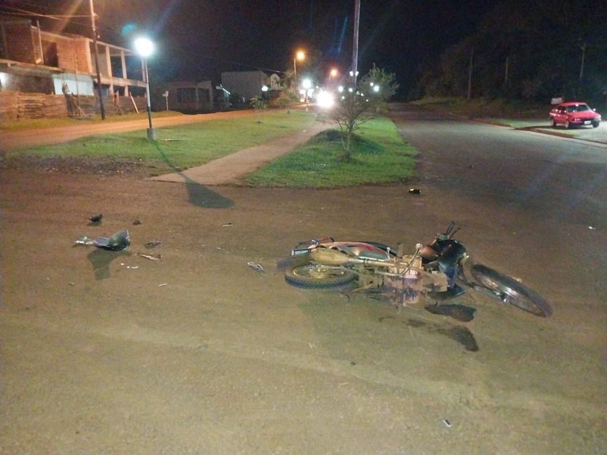 Motociclista terminó en el hospital tras un choque en Garupá