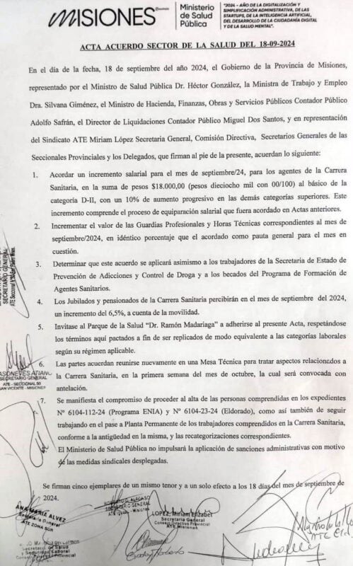 Trabajadores de salud llegaron a un acuerdo salarial con el Gobierno provincial