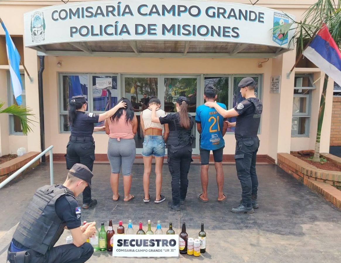 Tres arrestos por obscenidades y alcohol a menores en Campo Grande