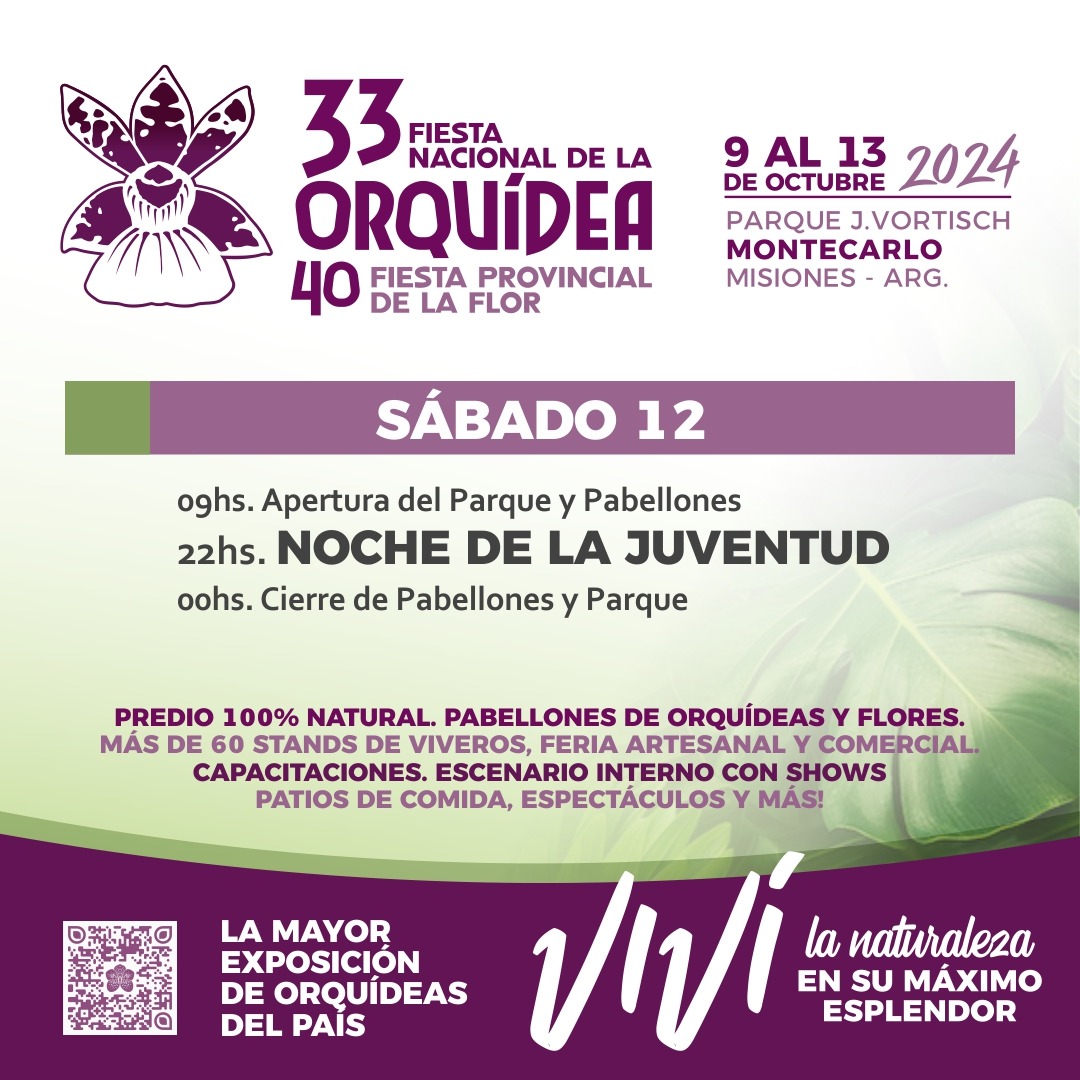 Montecarlo se prepara para la 33ª edición de la Fiesta Nacional de la Orquídea y 40ª Provincial de la Flor