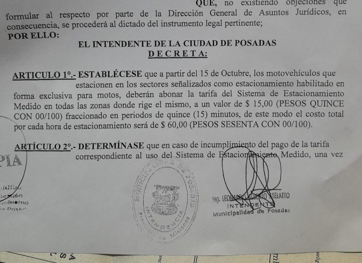 El proximo martes comenzara a regir el SEM para motos con un costo de 60 la hora - 1