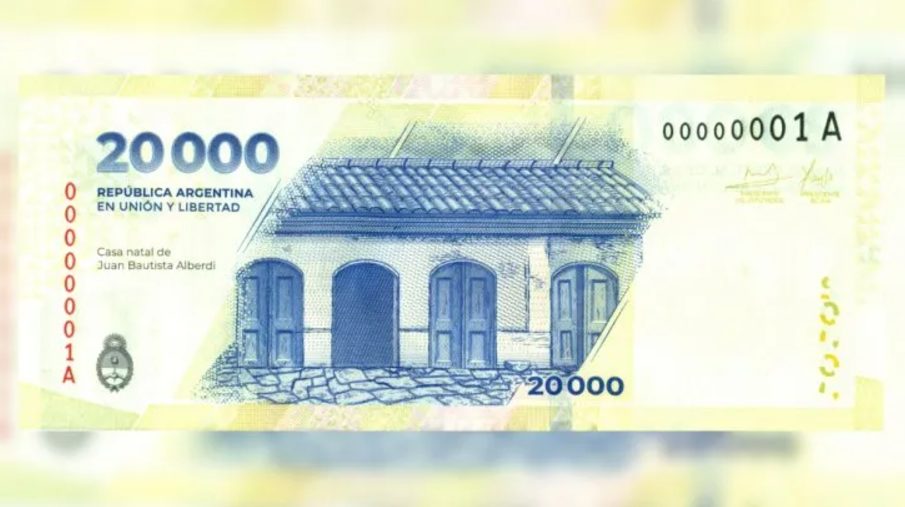 El Banco Central ya puso en circulación el billete de $20.000