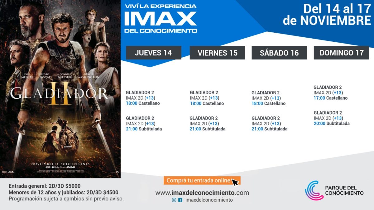 Llega Gladiador 2 a la pantalla del IMAX del Conocimiento 1 - 1
