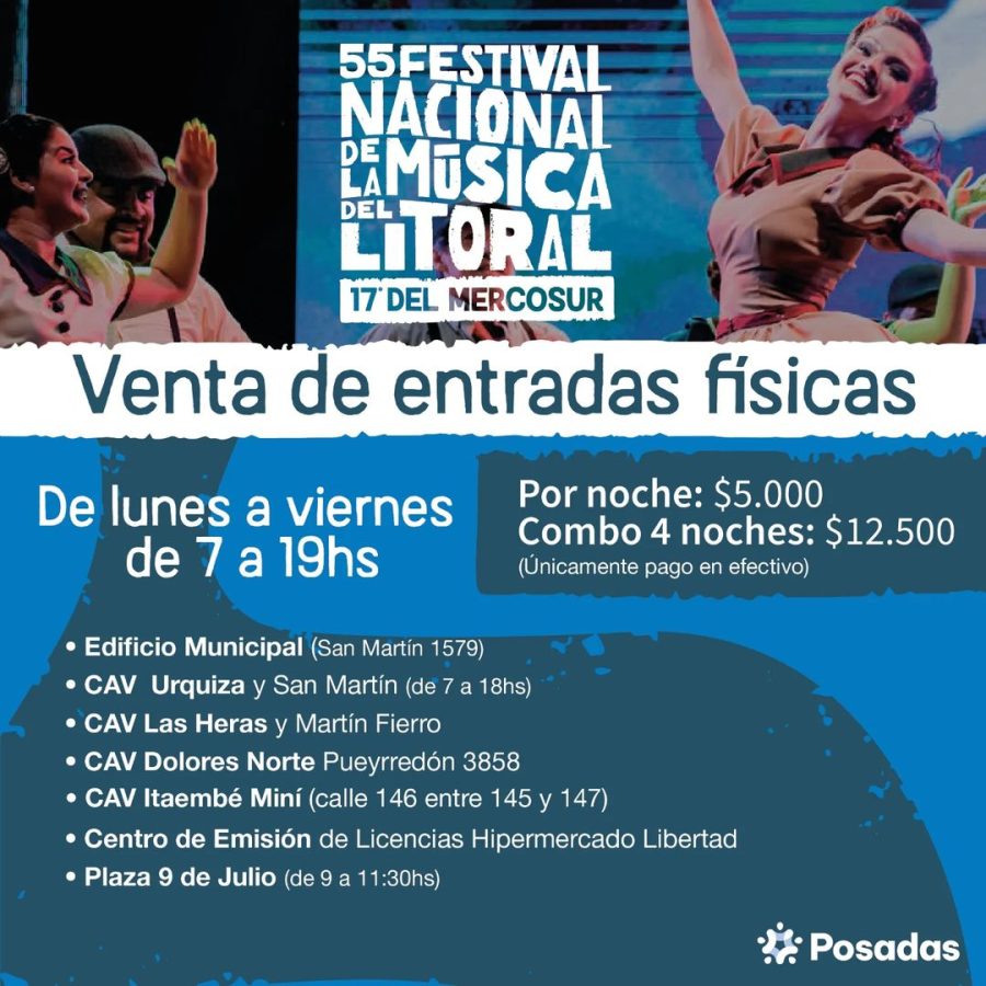 Como y donde conseguir las entradas para el Festival Nacional de la Musica el Litoral 2 - 3