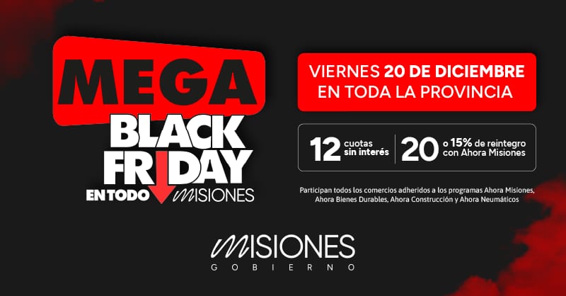 Llega hoy el mega Black Friday en todo Misiones