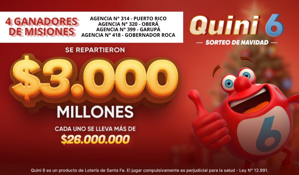 El Quini 6 dejó cuatro millonarios en Misiones