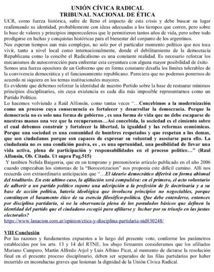 La UCR expulsó a Arjol y a otros dos diputados por apoyar vetos de Milei