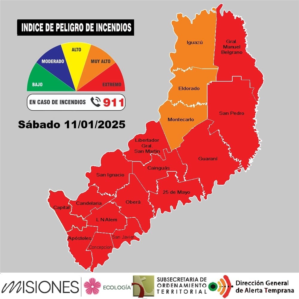 Sigue el alerta por riesgo de incendios en Misiones