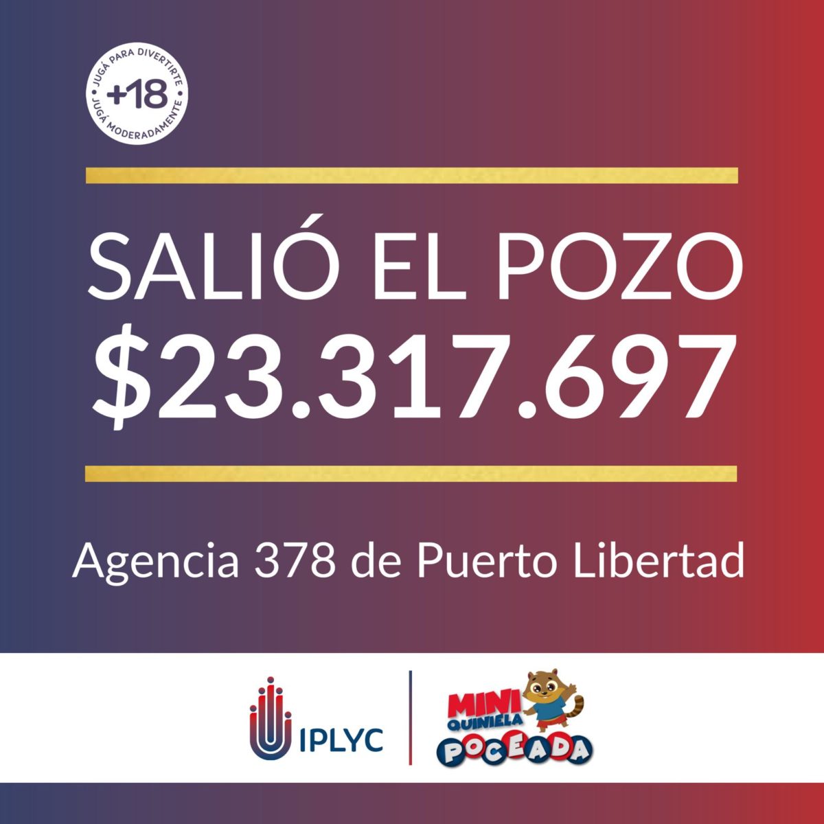 Apostador de Puerto Libertad ganó más de $23 millones con la Mini Poceada