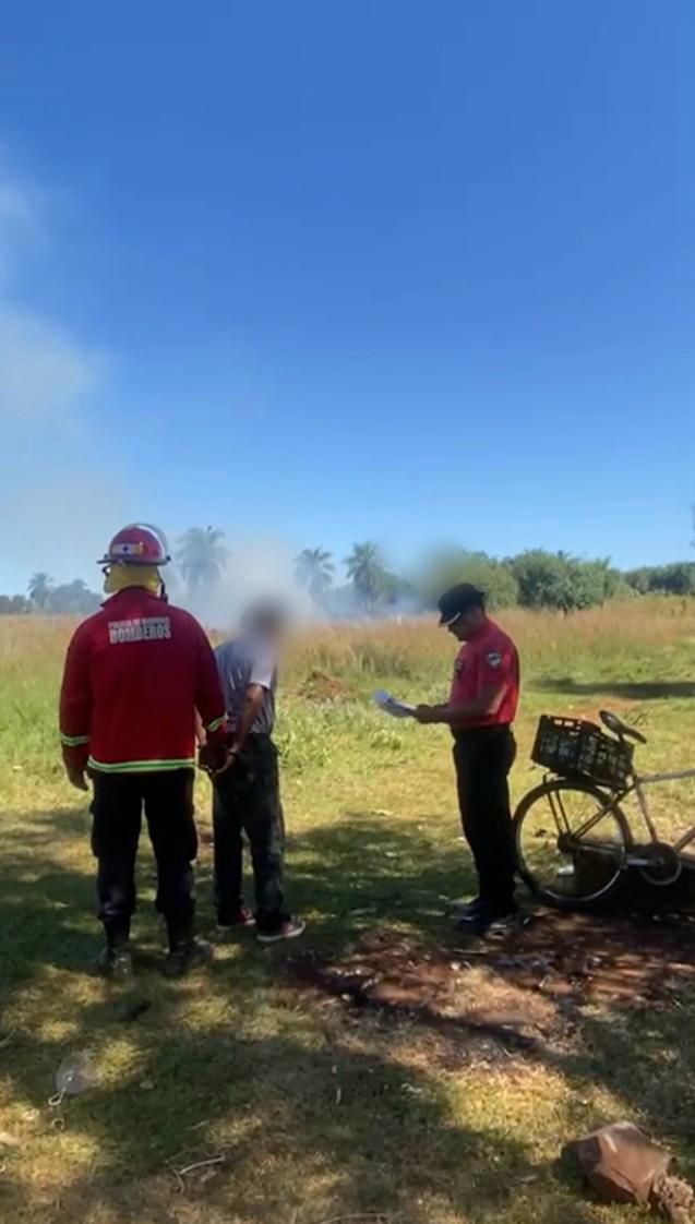 Detuvieron a un hombre que inició un incendio de pastizales en Posadas