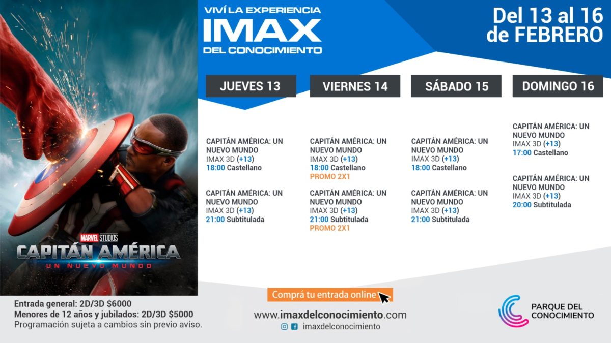 Capitán América: Un Nuevo Mundo llega al IMAX del Conocimiento