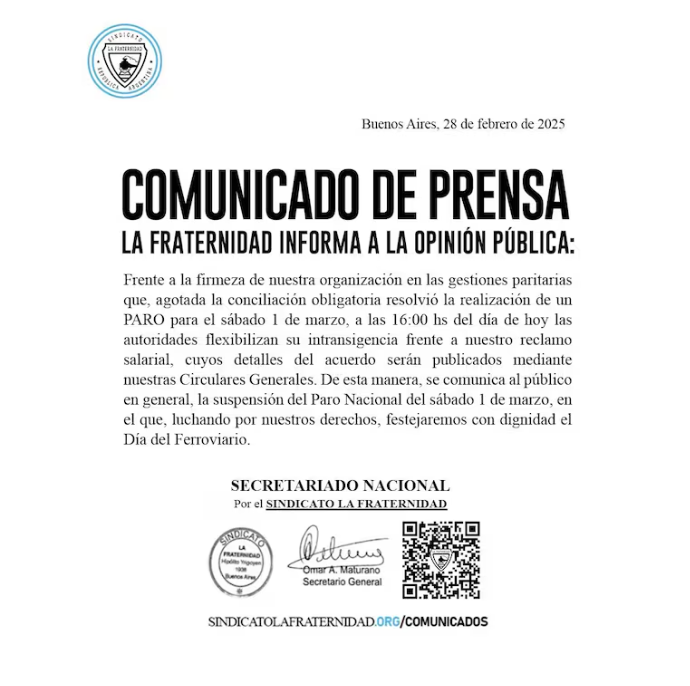 Se suspende el paro y el servicio de tren Posadas-Encarnación operará con normalidad este sábado