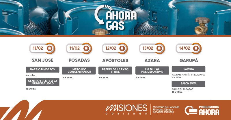 Ahora Gas sigue recorriendo Misiones con garrafas a precio bonificado: conocé el cronograma