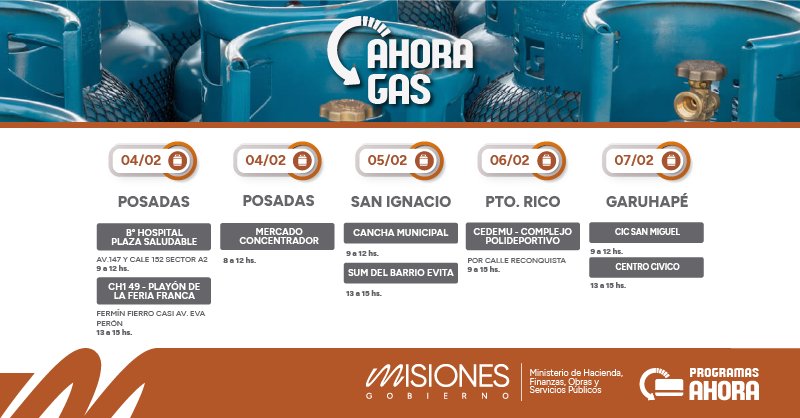 Ahora Gas sigue recorriendo Misiones con garrafas a precio bonificado: conocé el cronograma