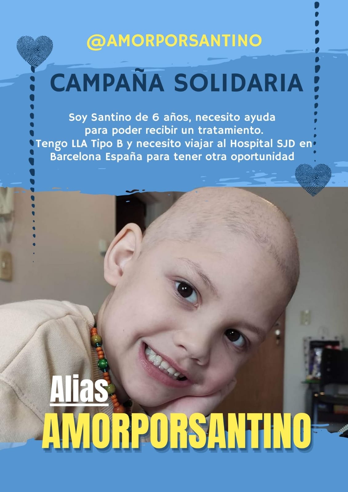 Todos por Santino: iniciaron campaña solidaria para que niño posadeño con Leucemia pueda tratarse en Barcelona