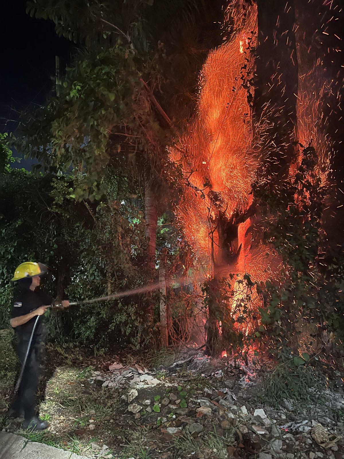 Tras una rápida intervención de los bomberos, extinguieron dos focos de incendios en Posadas